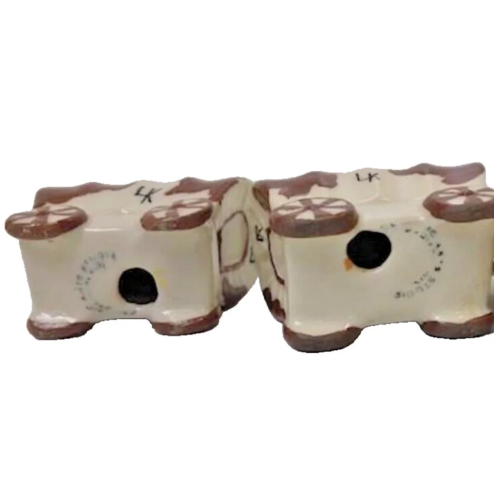 Vtg. MCM Ceramic Arts Studio Covered Wagon Salt & Pepper Shakers
